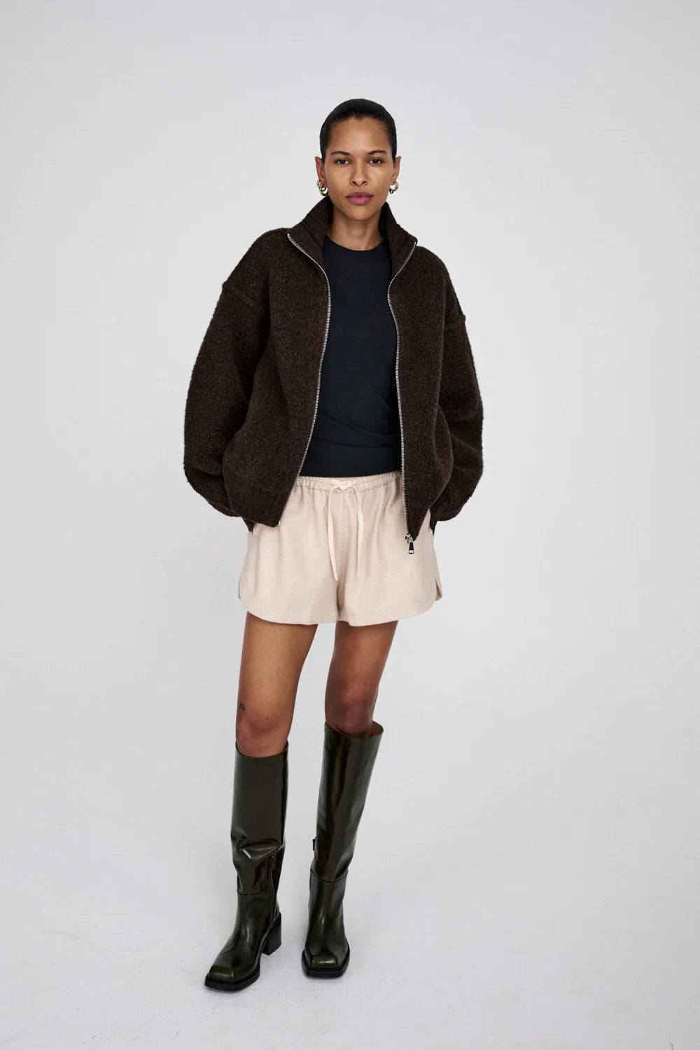 SIGNAL Sheep knit jacket Dark brown