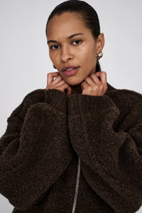 SIGNAL Sheep knit jacket Dark brown