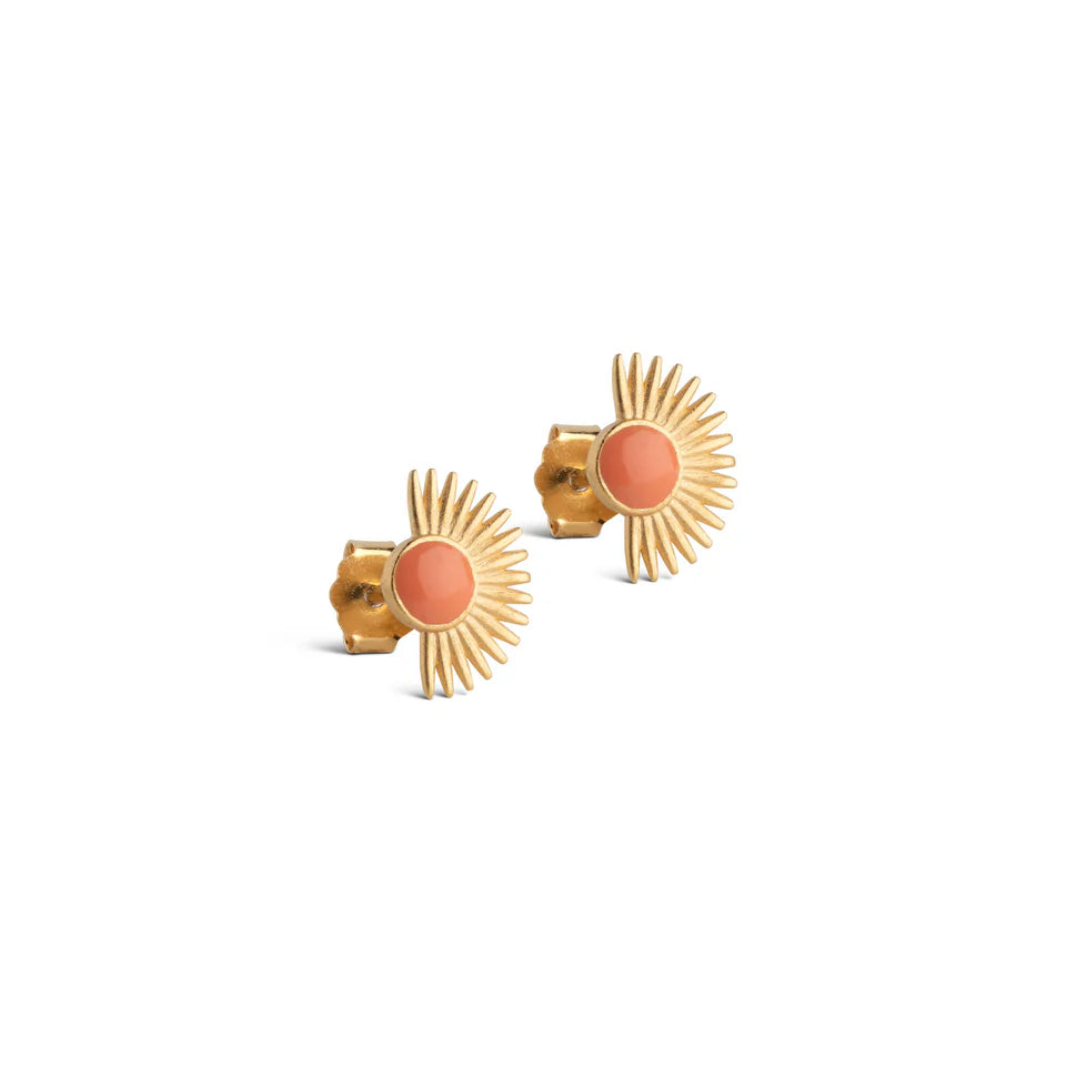 Soleil Studs, Light Coral