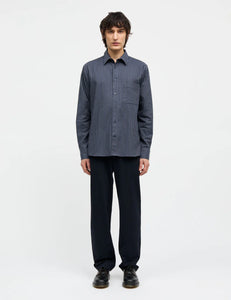 Sune Cotton Flannel Stripe Shirt, Parisian Night