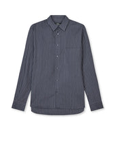 Load image into Gallery viewer, Sune Cotton Flannel Stripe Shirt, Parisian Night
