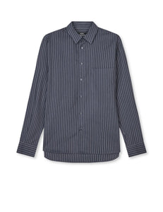 Sune Cotton Flannel Stripe Shirt, Parisian Night