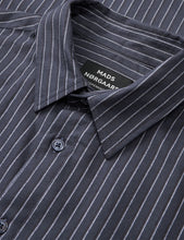 Load image into Gallery viewer, Sune Cotton Flannel Stripe Shirt, Parisian Night
