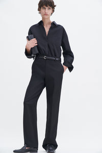 Tailored Cotton Trousers Black