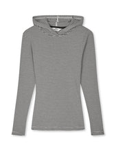 Load image into Gallery viewer, 2x2 Cotton Stripe Tilla Hood, Black/Vanilla Ice
