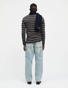 Tobias Fine Wool Knit, Brown/Navy