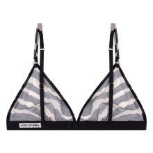 Laden Sie das Bild in den Galerie-Viewer, UMA Bequemes Triangel-Bralette, klassisches Zebra
