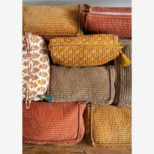 Load image into Gallery viewer, Quilted Velvet Washbag, Caramel
