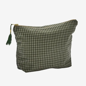 Checked cotton washbag