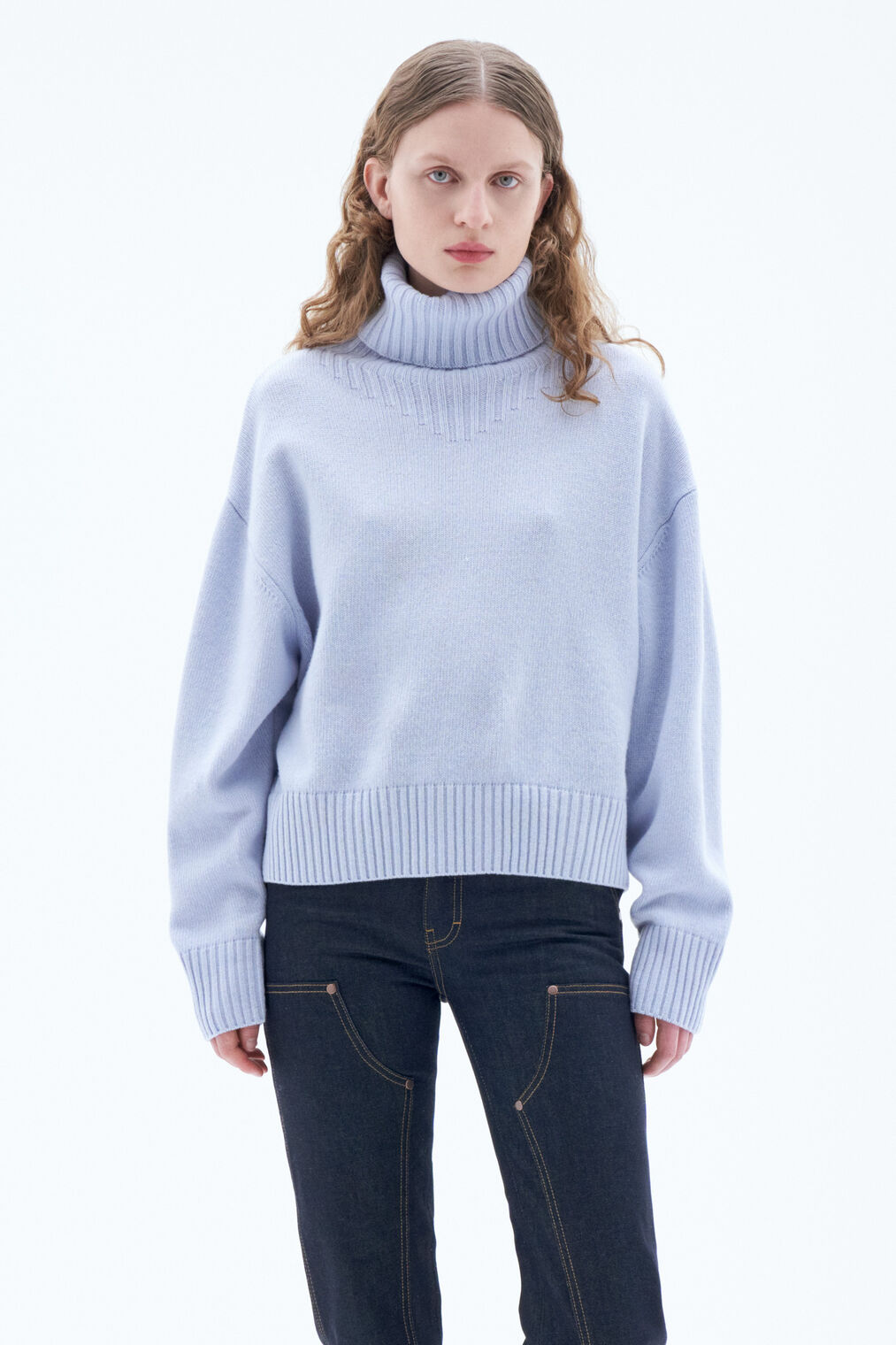 Wool Turtleneck Sweater Ice Blue