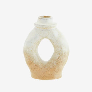Stoneware candle stand Offwhite