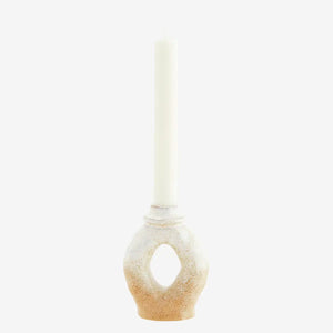 Stoneware candle stand Offwhite