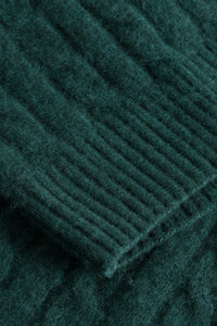 Bruno lambswool cable vest Dark emerald