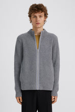 Load image into Gallery viewer, Asher Zip Cardigan Mid Grey Melange
