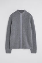 Load image into Gallery viewer, Asher Zip Cardigan Mid Grey Melange
