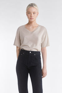 Soft Cotton V-neck T-Shirt light khaki