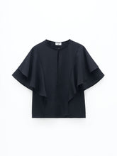 Load image into Gallery viewer, Frill Sleeve Top Black
