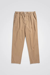 Ezra Relaxed Organic Stretch Twill Trouser Utility Khaki