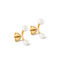 Load image into Gallery viewer, 2 Pearls Earring Gold plated
