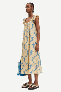 Gill dress aop 10783 Aqua seahorse