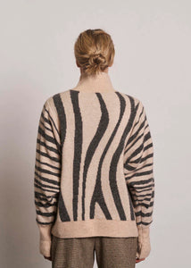 Falon knit top Beige stripe