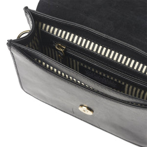 Audrey Mini Black Classic Leather - Checkered Strap