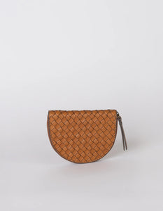 Laura Coin Purse Cognac Woven Classic Leather